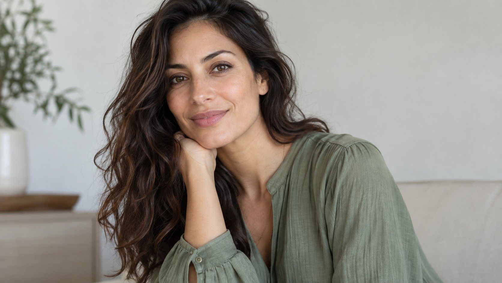 Olive skin tone in soft natural daylight