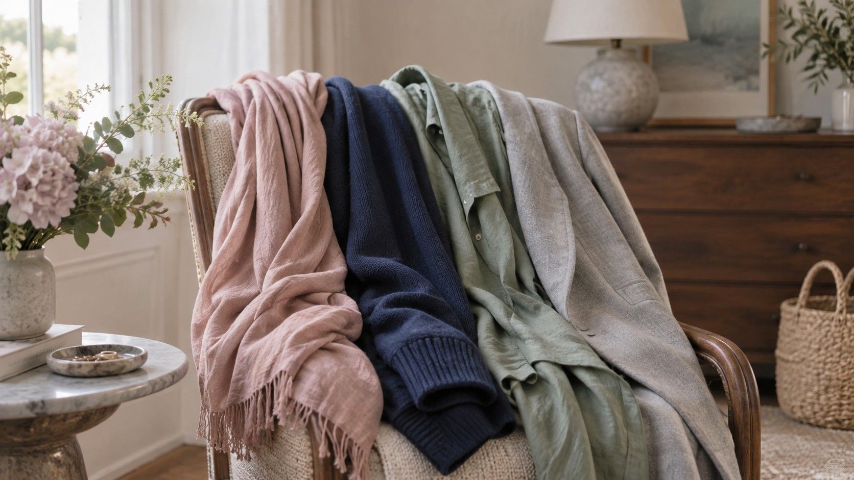 Soft Summer clothing colors in muted cool shades