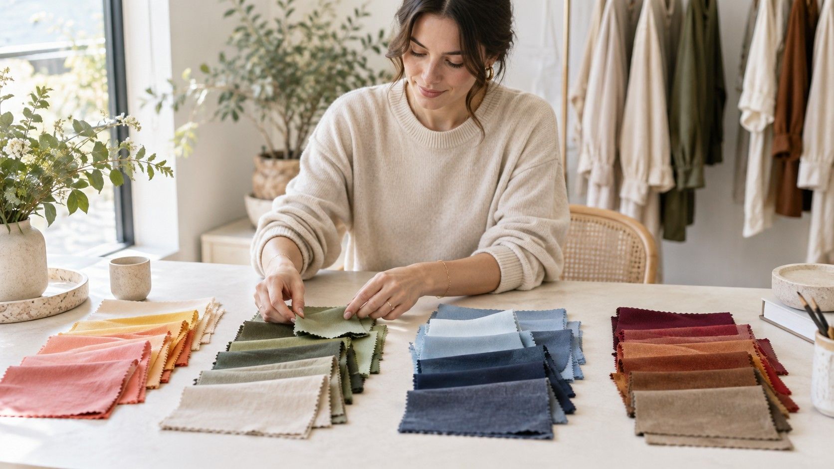 Four fabric color groups for seasonal color analysis